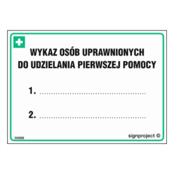 WYKAZ OSÓB UPRAWNIONYCH DO UDZIELANIA PIERWSZEJ POMOCY