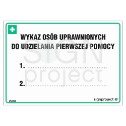 WYKAZ OSÓB UPRAWNIONYCH DO UDZIELANIA PIERWSZEJ POMOCY