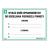 ZMIANOWY WYKAZ OSÓB UPRAWNIONYCH DO UDZIELANIA PIERWSZEJ POMOCY