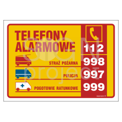 TABLICZA TELEFONÓW ALARMOWYCH