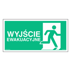 ZNAK: WYJŚCIE EWAKUACYJNE W PRAWO